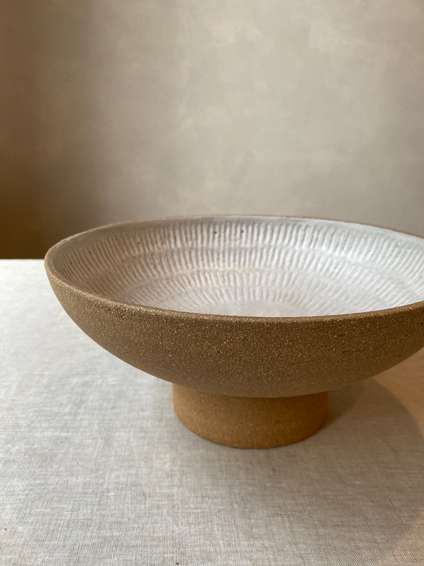 Carved Pedestal Bowl | Large