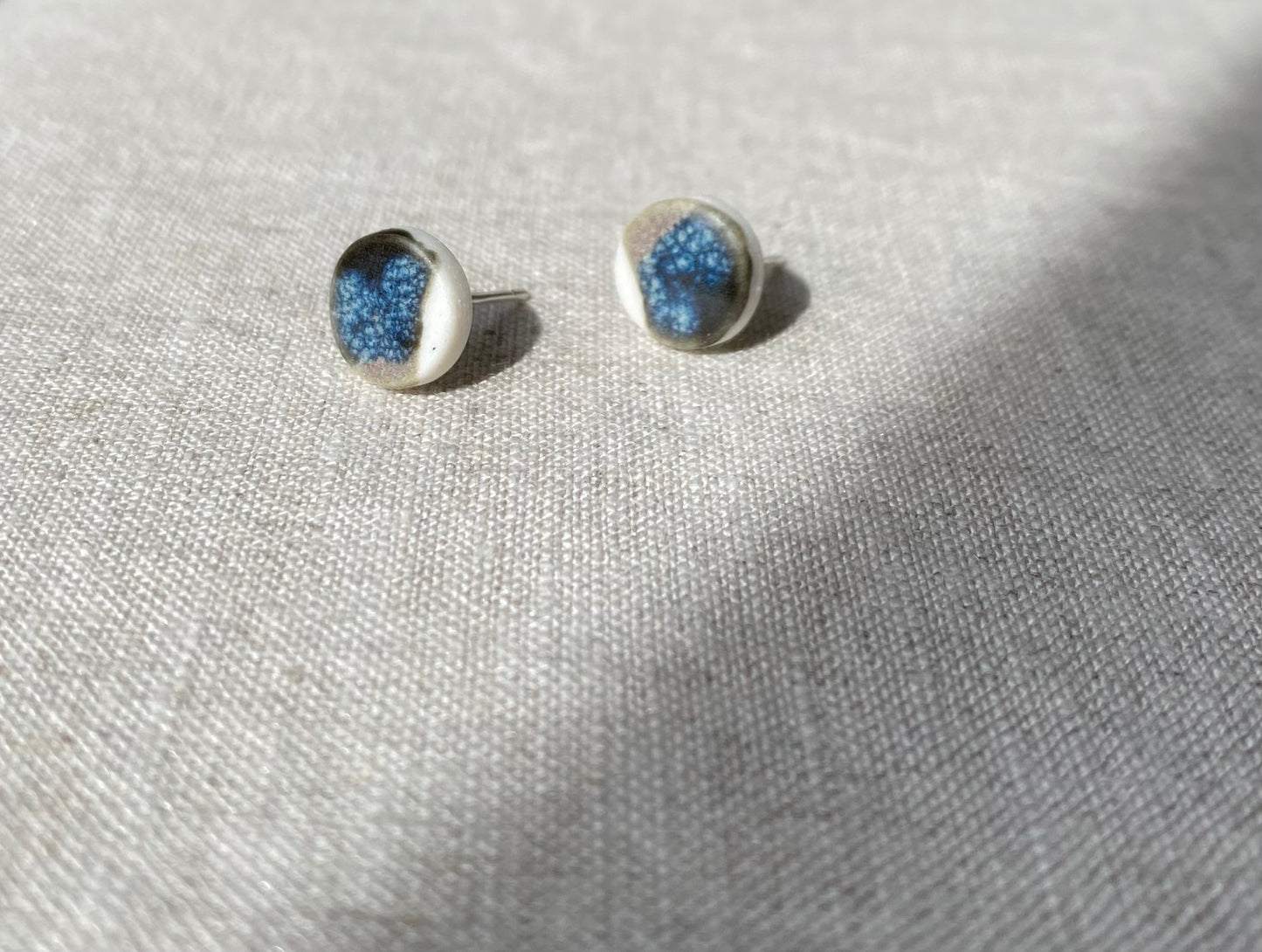 Porcelain painted studs | Midnight and toasted sage | 2