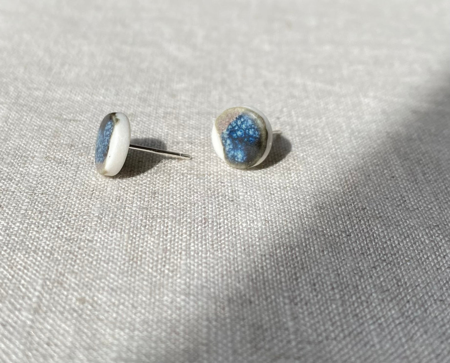 Porcelain painted studs | Midnight and toasted sage | 2