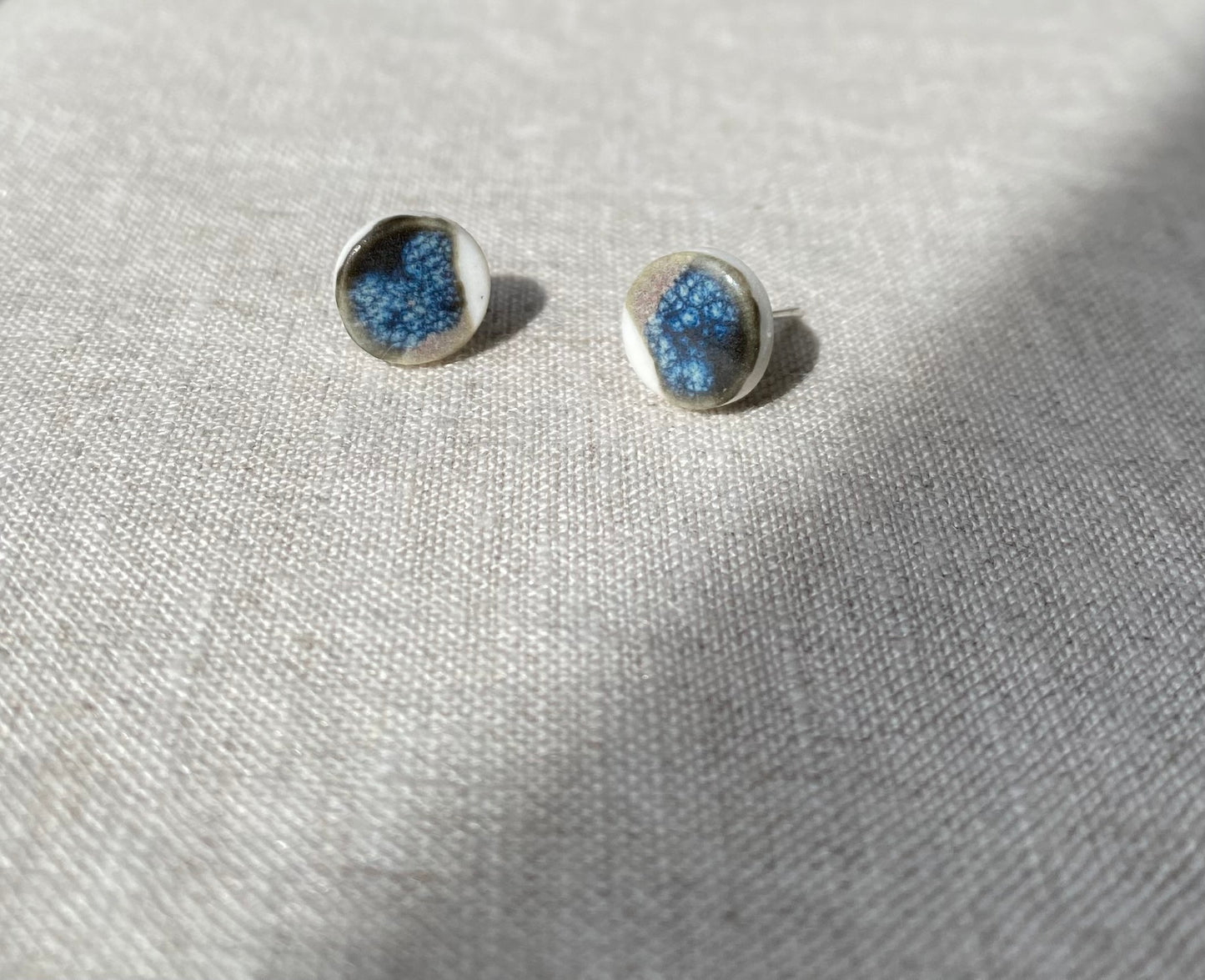 Porcelain painted studs | Midnight and toasted sage | 2