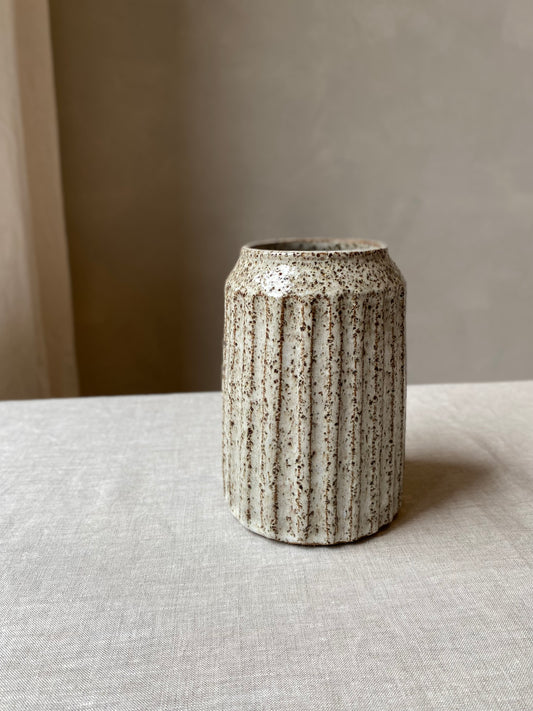 Fluted Speckled Vase | Medium