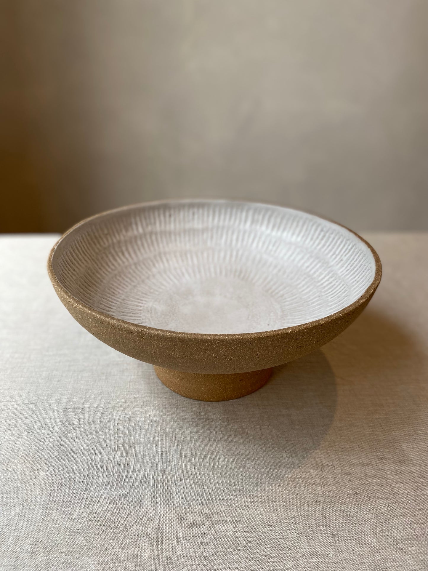 Carved Pedestal Bowl | Large