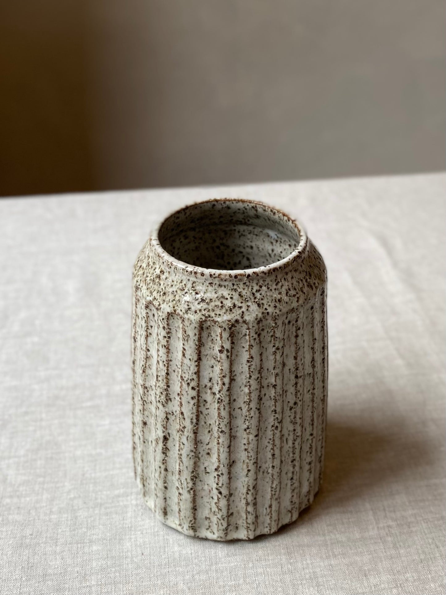 Fluted Speckled Vase | Medium