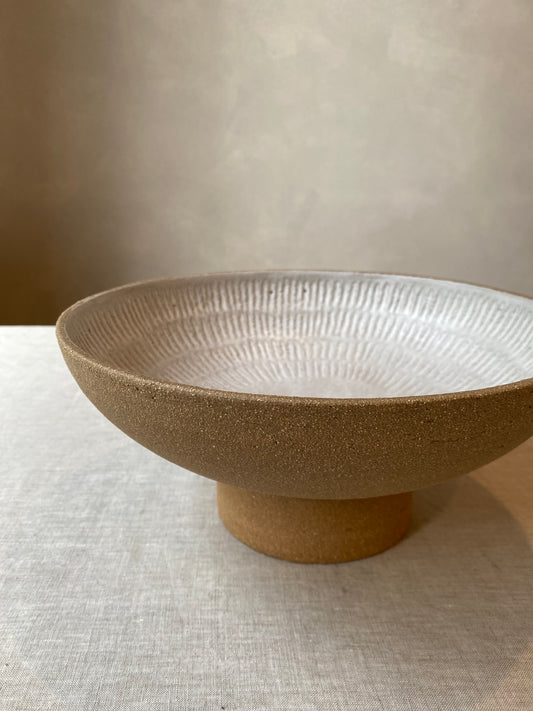 Carved Pedestal Bowl | Large