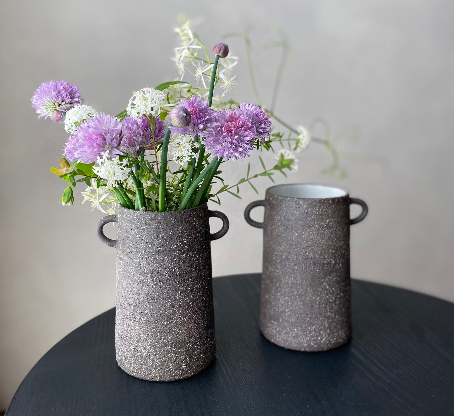 Black Textured Vase | Medium