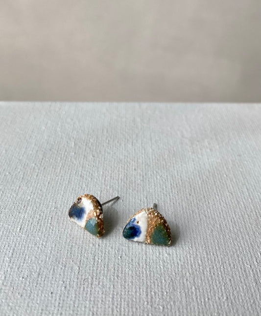 Painted studs | Tourmaline, midnight and white speckle