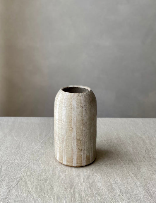 Stripe Vase | Cream & White | Small