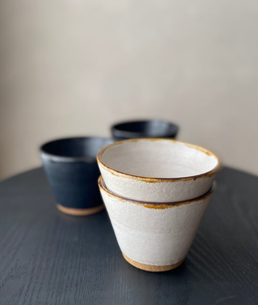 Icecream bowl | white with layered drip glaze