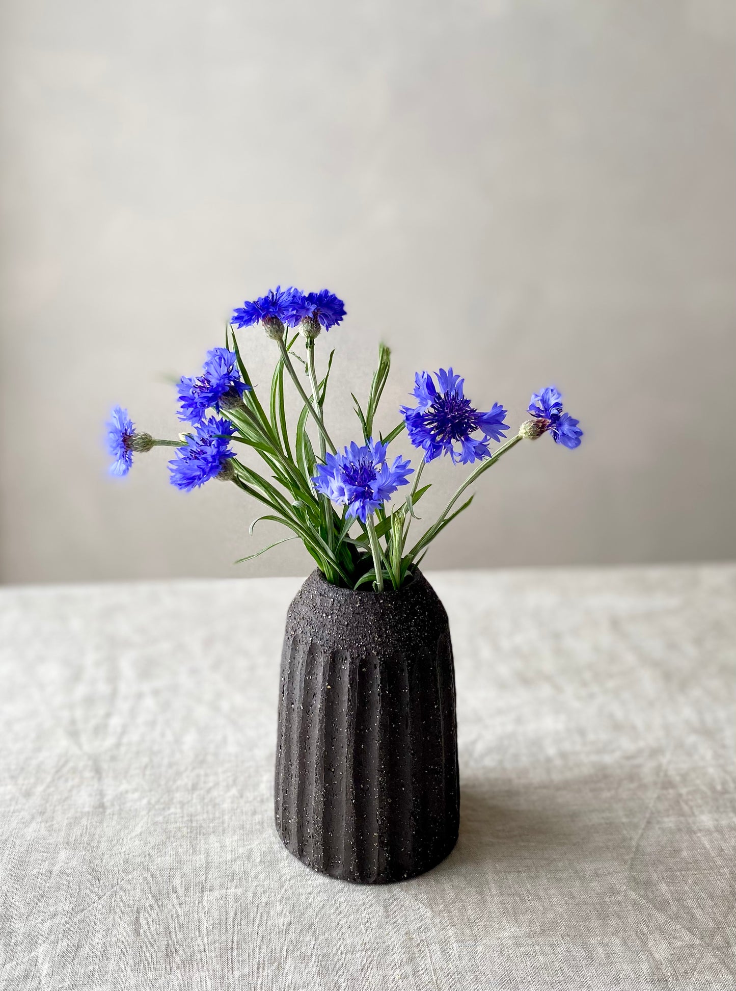 Fluted Vase | Black - Medium