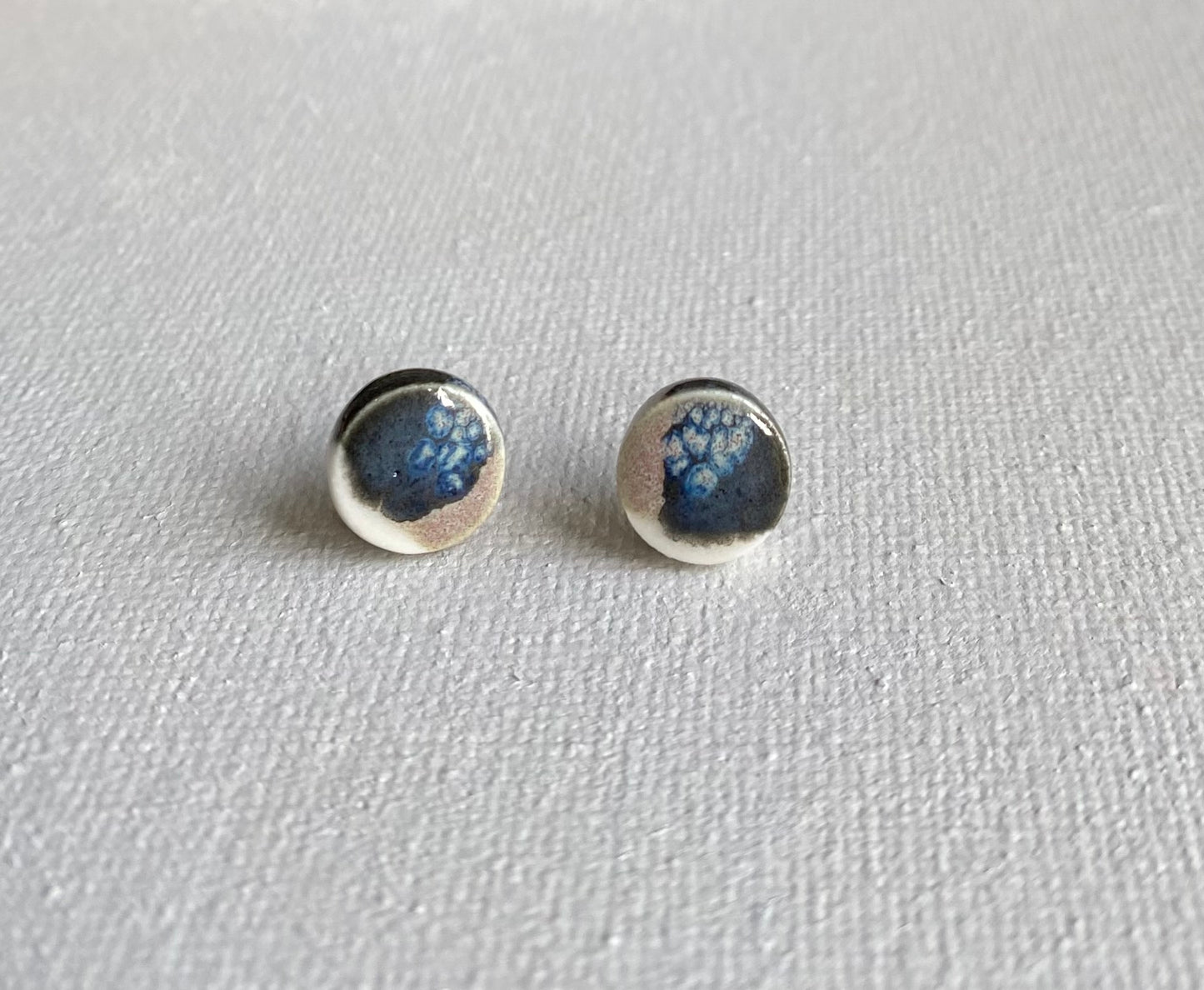 Porcelain painted studs | Midnight and toasted sage