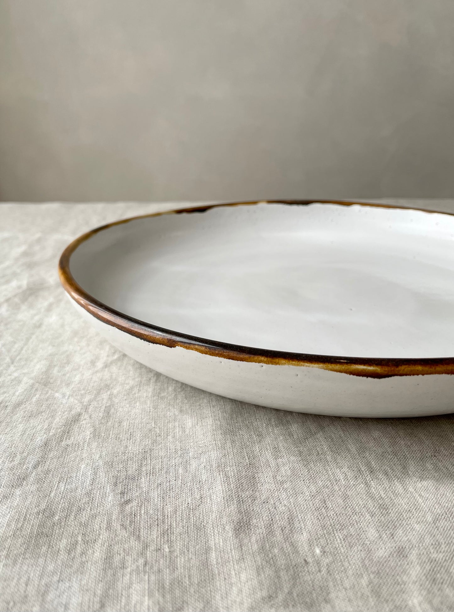 Platter with layered drip glaze