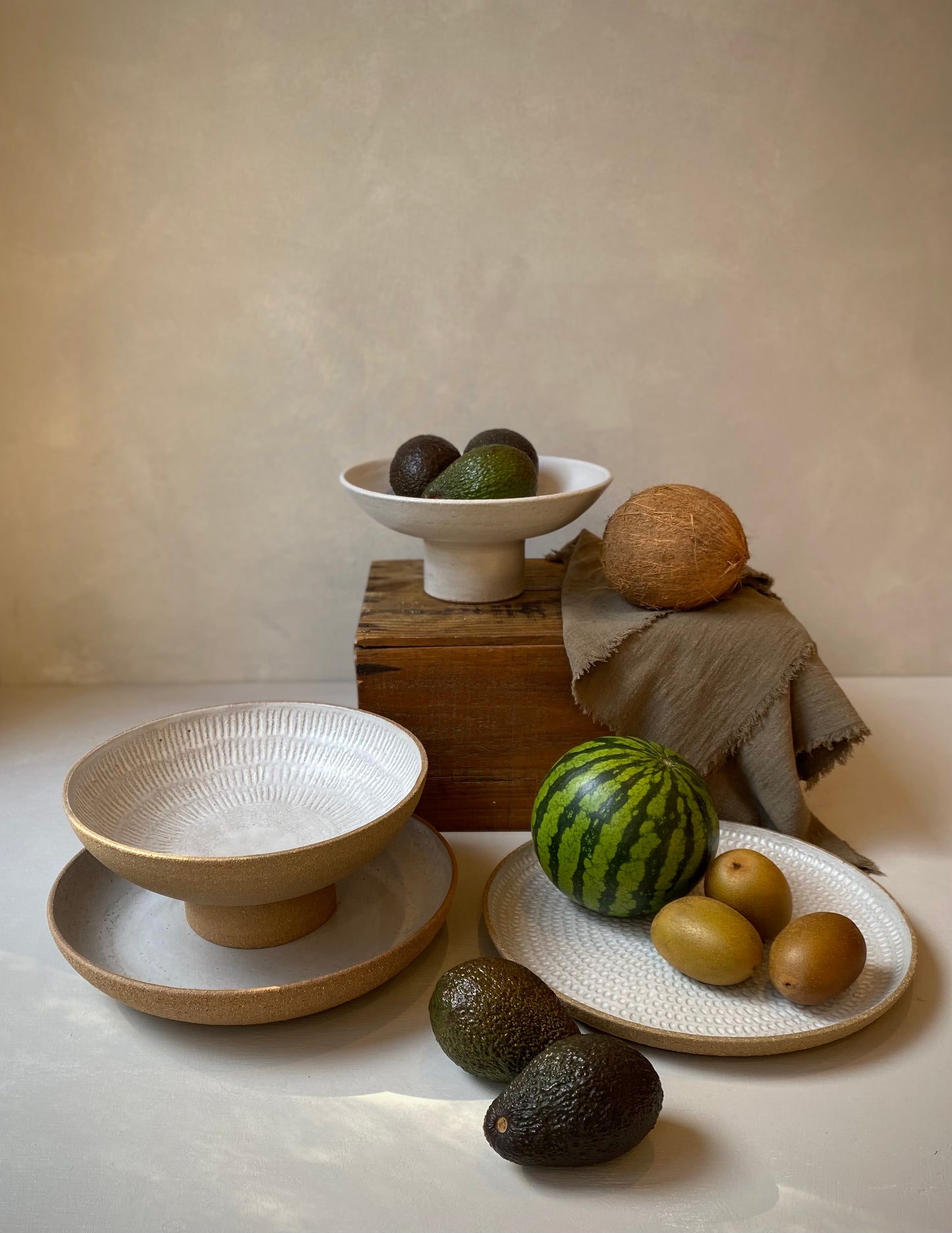Carved Pedestal Bowl | Large