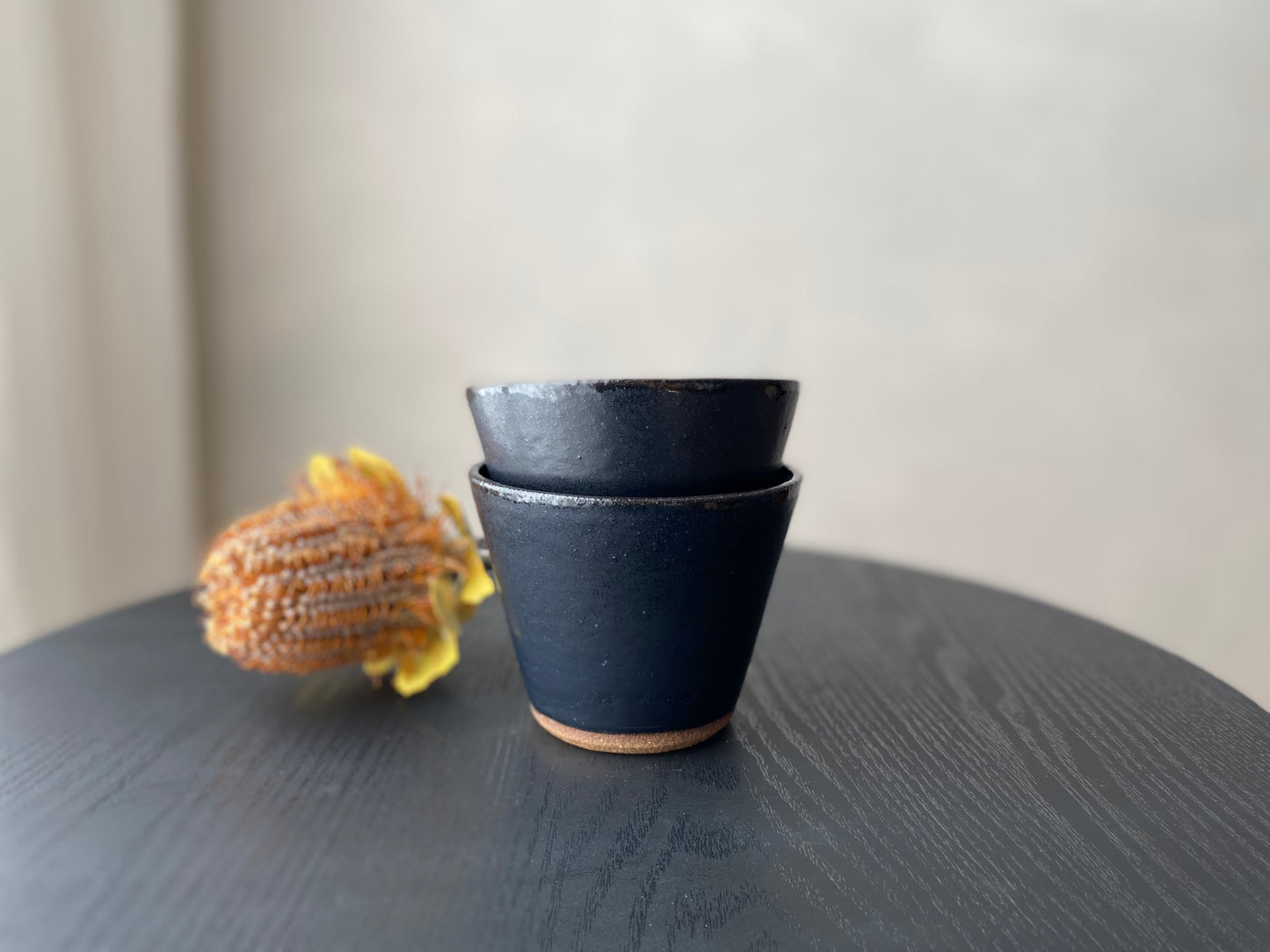 Icecream bowl | black with layered drip glaze