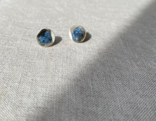 Porcelain painted studs | Midnight and toasted sage | 2