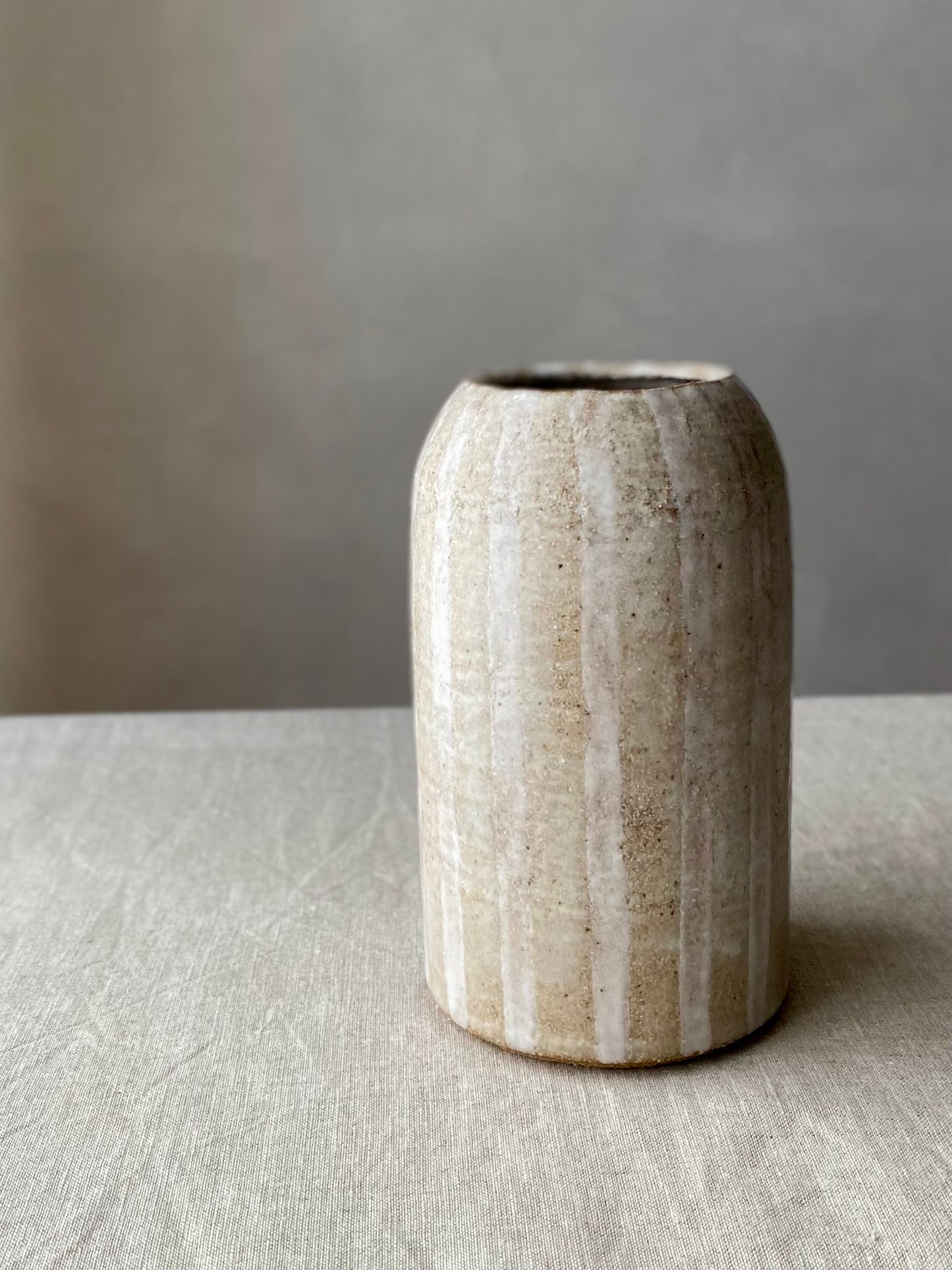 Stripe Vase | Cream & White | Small
