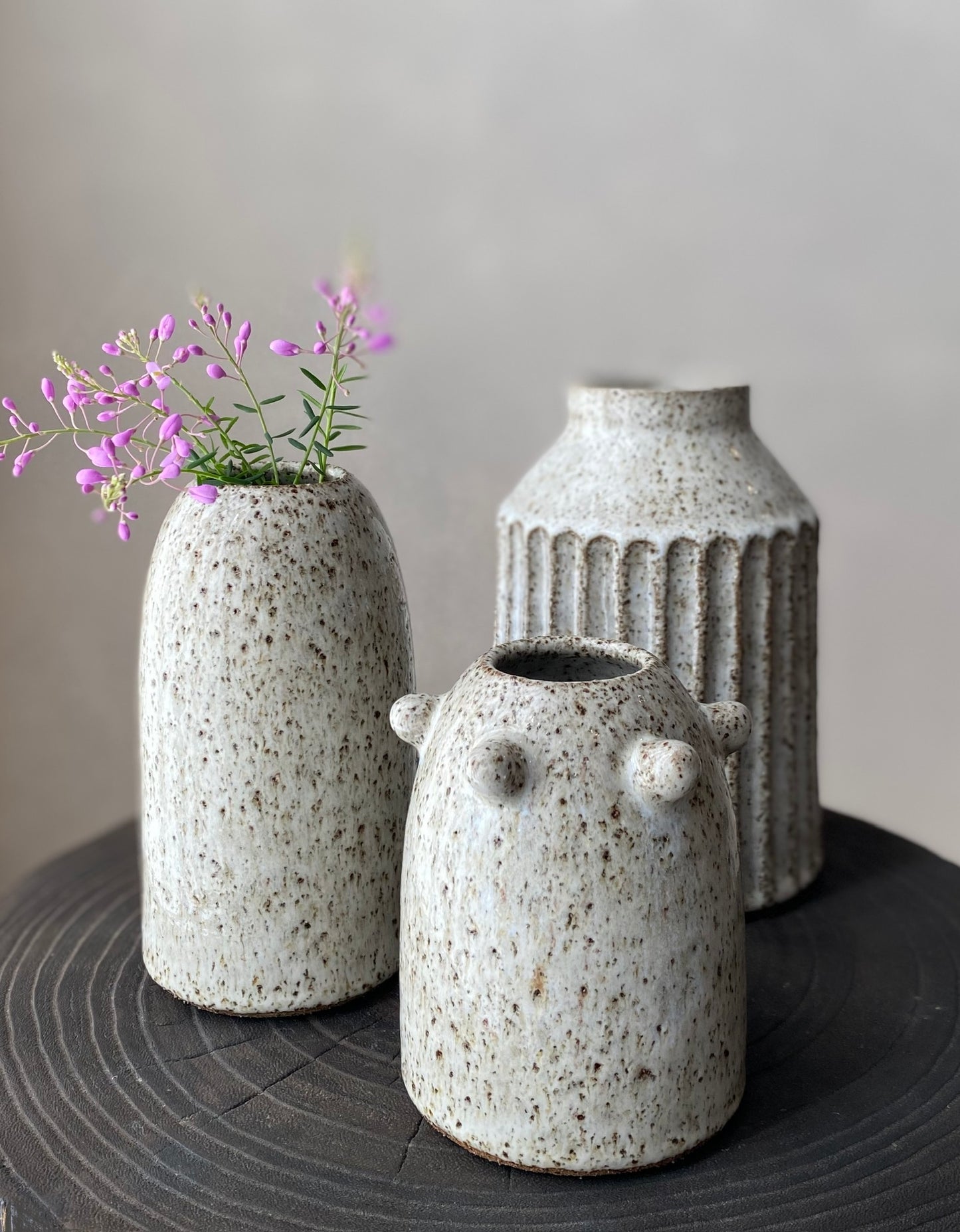 Fluted Vase |Speckled - Medium