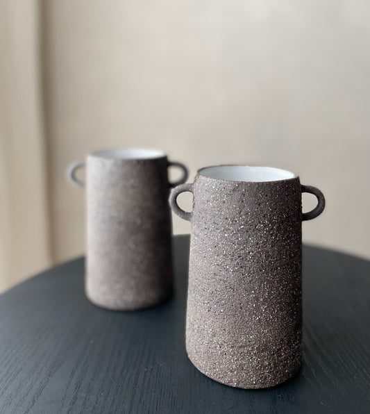 Black Textured Vase | Medium