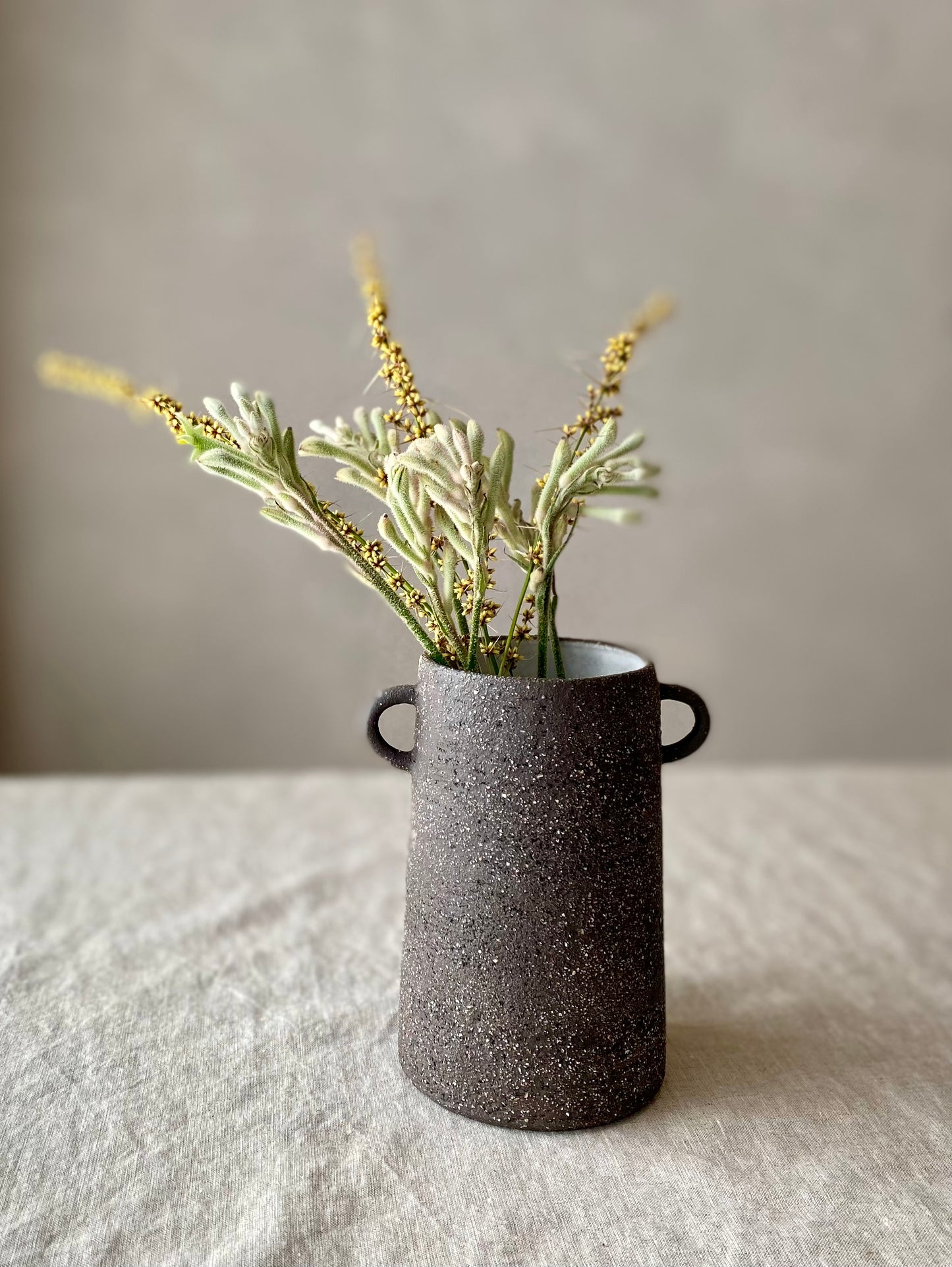 Black Textured Vase | Medium